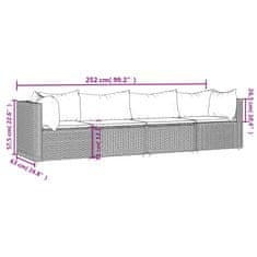 Vidaxl 4dílná zahradní sedací souprava s poduškami hnědá polyratan