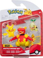 Jazwares Pokémon akční figurky Pikachu Magmar a Turtwig 8 cm