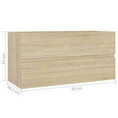 Vidaxl Skříňka pod umyvadlo dub sonoma 90x38,5x45 cm kompozitní dřevo