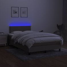 Greatstore Box spring postel s matrací a LED taupe 120 x 200 cm textil