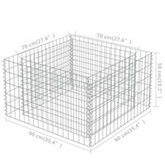 Petromila Gabionový vyvýšený záhon pozinkovaná ocel 90 x 90 x 50 cm