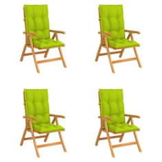 Greatstore Polohovací zahradní židle s poduškami 4 ks masivní teak