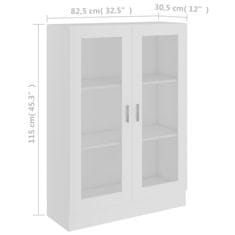 Petromila Prosklená skříň bílá 82,5 x 30,5 x 115 cm dřevotříska