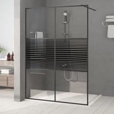 Greatstore Sprchová zástěna walk-in černá 140 x 195 cm čiré ESG sklo