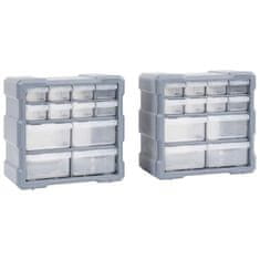 Vidaxl Organizéry s 12 zásuvkami 2 ks 26,5 x 16 x 26 cm