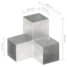 Vidaxl Trámová spojka ve tvaru Y pozinkovaný kov 101 x 101 mm