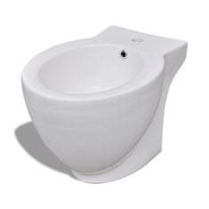 Vidaxl Kulatý bidet volně stojící, bílý, vysoce kvalitní keramika