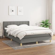 Greatstore Box spring postel s matrací tmavě šedá 140x200 cm textil