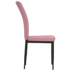 Vidaxl Jídelní židle 4 ks růžové samet