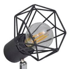Vidaxl Černé industriální drátěné stínidlo se 2 bodovými LED žárovkami