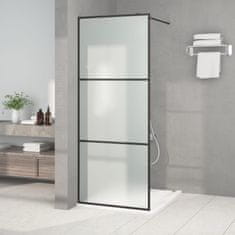 Greatstore Sprchová zástěna walk-in černá 80 x 195 cm mléčné ESG sklo