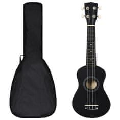 Vidaxl Set soprano ukulele s obalem pro děti černé 21"