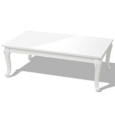 Greatstore Konferenční stolek 115 x 65 x 42 cm vysoký lesk bílý