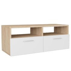 Greatstore Stolek pod TV, 2 ks, dřevotříska, 95 x 35 x 36 cm, dub a bílá