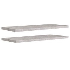 Vidaxl Plovoucí nástěnné police 2 ks betonově šedé 90x23,5x3,8 cm MDF