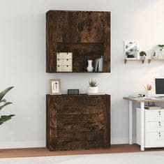 Greatstore Skříň highboard kouřový dub kompozitní dřevo