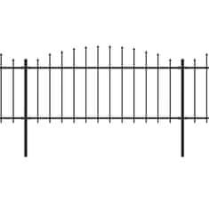 Vidaxl Zahradní plot s hroty ocel (0,5–0,75) x 11,9 m černý