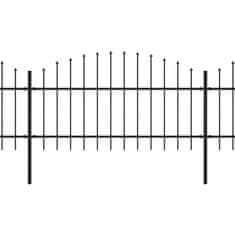 Greatstore Zahradní plot s hroty ocel (1–1,25) x 11,9 m černý