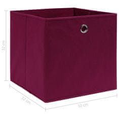 shumee Úložné boxy 10 ks tmavě červené 32 x 32 x 32 cm textil