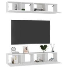 Greatstore TV skříňky 4 ks bílé 80 x 30 x 30 cm dřevotříska