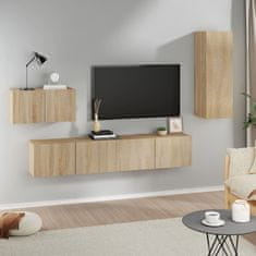 Greatstore 4dílný set TV skříněk dub sonoma kompozitní dřevo