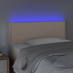 Greatstore Čelo postele s LED cappuccino 90x5x78/88 cm umělá kůže