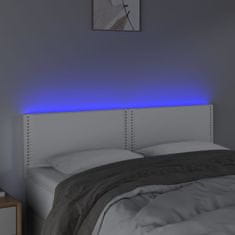 Greatstore Čelo postele s LED bílé 144x5x78/88 cm umělá kůže