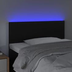 Vidaxl Čelo postele s LED černé 90x5x78/88 cm umělá kůže