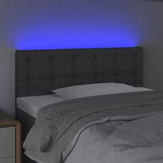 Greatstore Čelo postele s LED tmavě šedé 100x5x78/88 cm textil