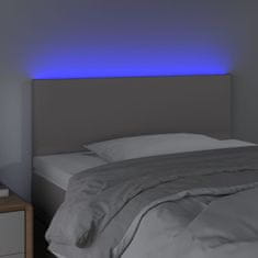 Greatstore Čelo postele s LED šedé 80 x 5 x 78/88 cm umělá kůže