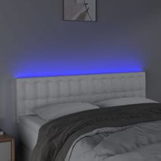 Greatstore Čelo postele s LED bílé 144x5x78/88 cm umělá kůže