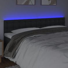 Vidaxl Čelo postele s LED černé 160x5x78/88 cm umělá kůže