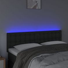 Greatstore Čelo postele s LED černé 144x5x78/88 cm umělá kůže