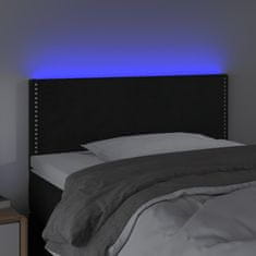 Vidaxl Čelo postele s LED černé 80 x 5 x 78/88 cm samet