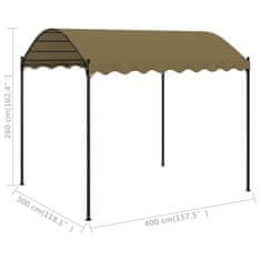 Vidaxl Altán 4 x 3 x 2,6 m taupe 180 g/m2