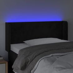 Vidaxl Čelo postele s LED černé 93 x 16 x 78/88 cm samet