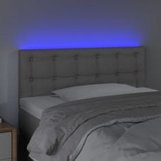 Greatstore Čelo postele s LED šedé 80 x 5 x 78/88 cm umělá kůže