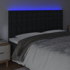 Greatstore Čelo postele s LED černé 160x5x118/128 cm umělá kůže