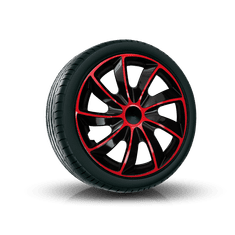 NRM Poklice QUAD BICOLOR black/red 16" sada 4ks