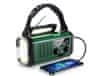 Green Power Nouzové rádio a powerbanka 10000mAh, USB-C, AM-FM, solární s dynamem, svítilnou a dobíjením mobilu. Pytlík zdarma