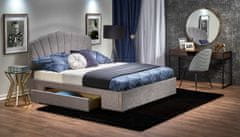 Halmar Manželská postel s roštem a úložným prostorem Gabriella 160 - světle šedá