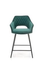 Halmar Barová židle H-107 - tmavě zelená / černá