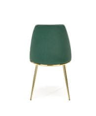 Halmar Jídelní židle K460 - tmavě zelená / zlatá