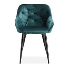 Halmar Jídelní židle K487 - tmavě zelená / černá