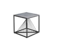 Halmar Konferenční stolek Infinity 2 Kwadrat - šedý mramor / černý