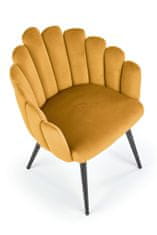 Halmar Jídelní židle K410 - hořčicová (sametová) / černá