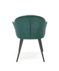 Halmar Jídelní židle K468 - tmavě zelená / černá