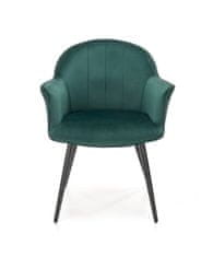 Halmar Jídelní židle K468 - tmavě zelená / černá