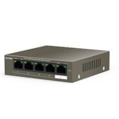 Tenda TEG1105P-4-63W - PoE AT Switch 63Watt, 5xRJ45 GLAN, Switch s 4xPoE 802.3at, 10/100/1000 Mbps,Kov