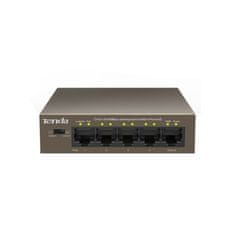 Tenda TEF1105P-4-63W PoE AT switch 4x PoE 802.3af/at, 5x 100Mb/s, PoE celkem 63W, fanless, PoE+